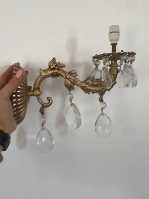 Vintage brass wall lights set of 2, like new