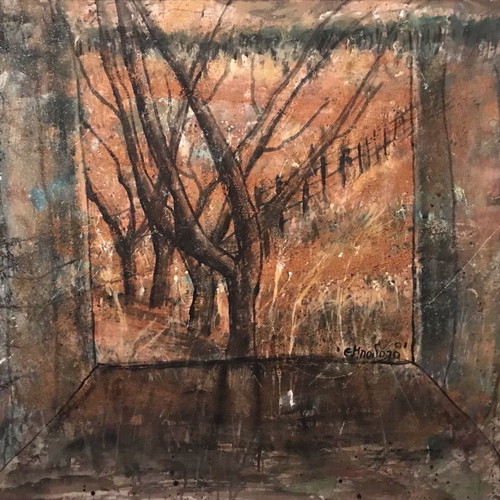 Large painting by Eirini Badola on canvas 115x100