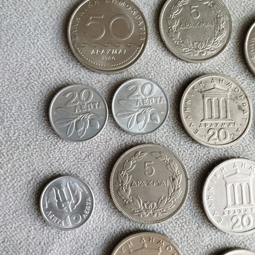 Drachma coins used with 1978-1986 twenty drachma and rare coins