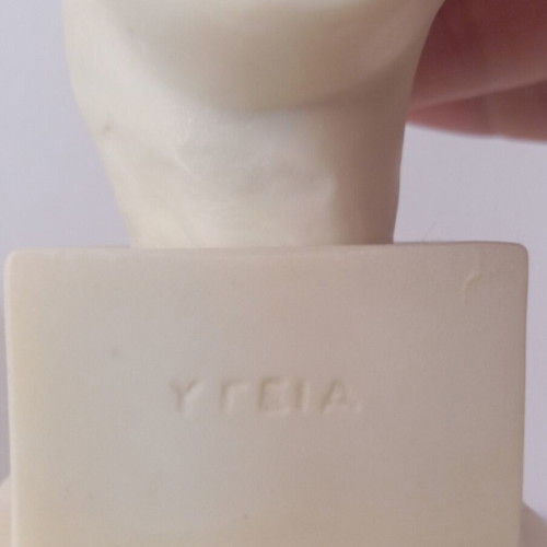 Alabaster bust of Hygeia used, handmade statue 14 cm