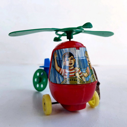 Wind-up Priftis helicopter toy from the 70s new