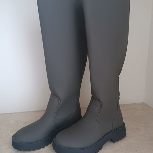 Sinsay tall boots dark olive size 37, new