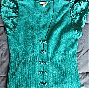 Karen millen πράσινο μπλουζάκι από Κασμίρ και μετάξι νο 2
