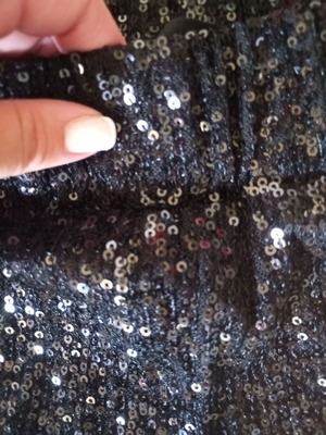 Sinsay sequined pants, black, size S
