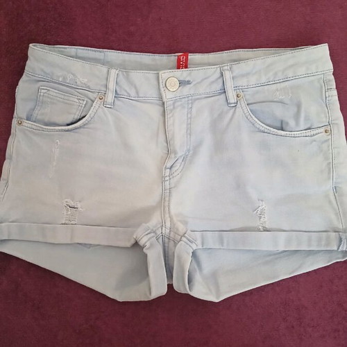 H&M women's shorts like new, blue, elastic, size S