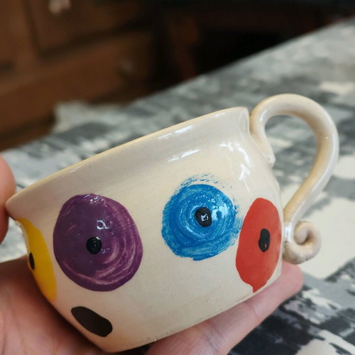 Ceramic cup new, handmade unique design