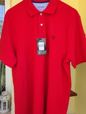 Chaps men's polo shirt new, red, size L