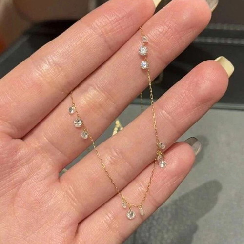 18K Gold Plated Crystal Necklace for Women