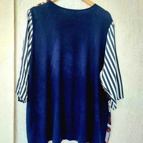 Ulla Popken floral striped tunic plus size 50/52 2XL-4XL