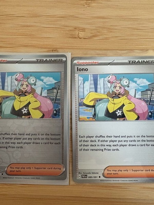 Pokemon card lot Iono trainer near mint, Paldean fates 185/193