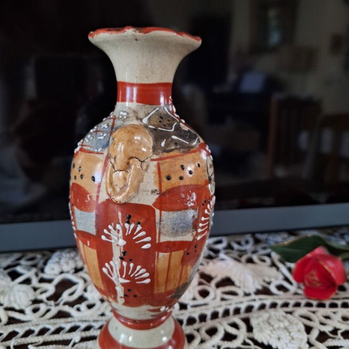 Chinese decorative vase antique hand-painted, used, height 19 cm