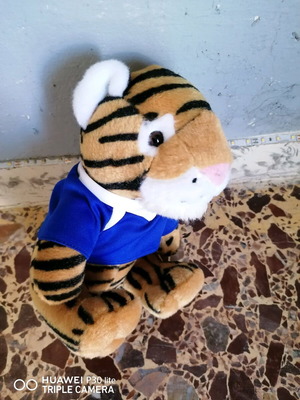 Stuffed tiger with clothing like new