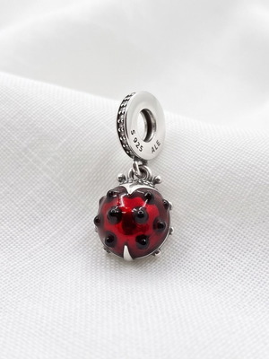 Pandora Ladybug Charm new, red and silver