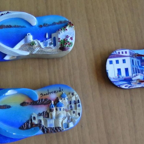Santorini and Kefalonia Flip Flop Magnets like new, set of 3