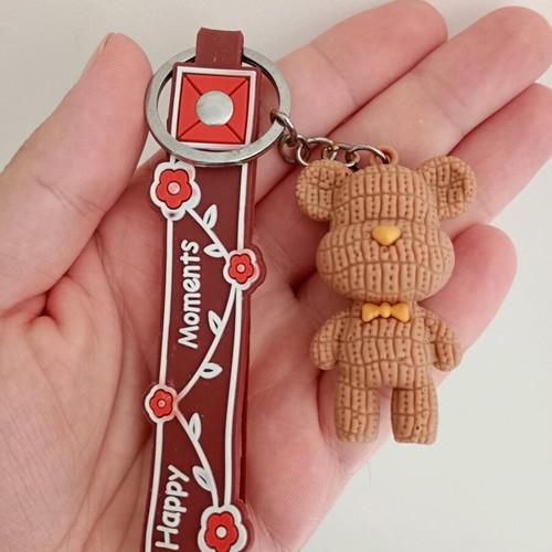 Keychain with teddy bear figure used