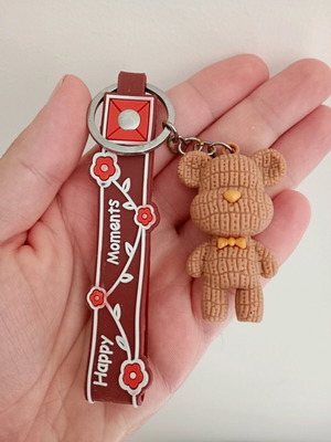 Keychain with teddy bear figure used