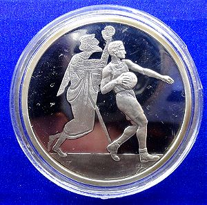 Ελλάδα 10 ευρώ 2003 (PROOF) "2004 Θερινοί Ολυμπιακοί Αγώνες στην Αθήνα- BASKET BALL" Silver UNC