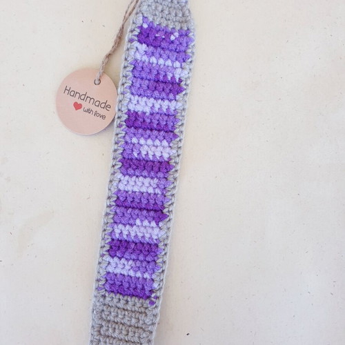 Pencil bookmark purple ombre crocheted handmade, new