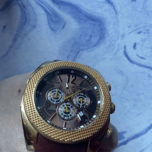 Marc Ecko leather watch used, brown - burgundy