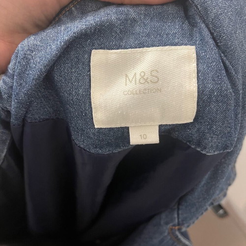 Marks & Spencer denim trench coat used, blue, size M