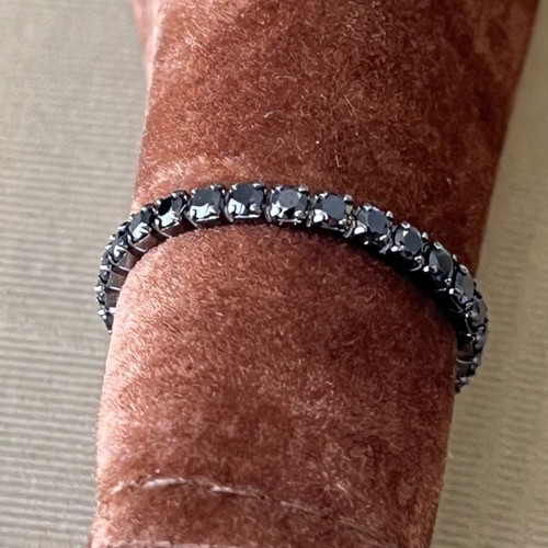 Gold ring k14 with black rhodium and zirconia new