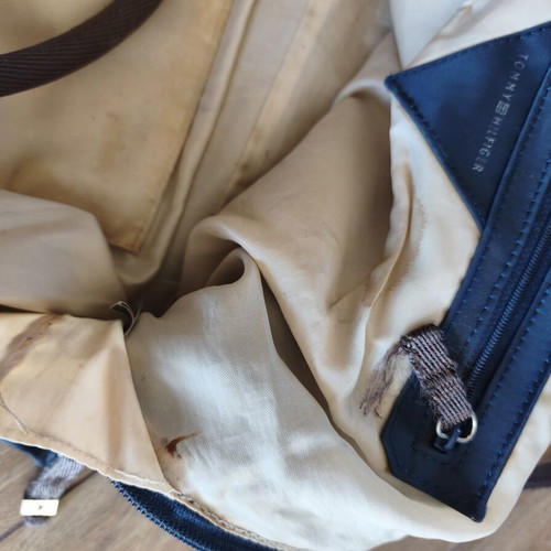 Tommy Hilfiger shoulder bag used, blue and brown