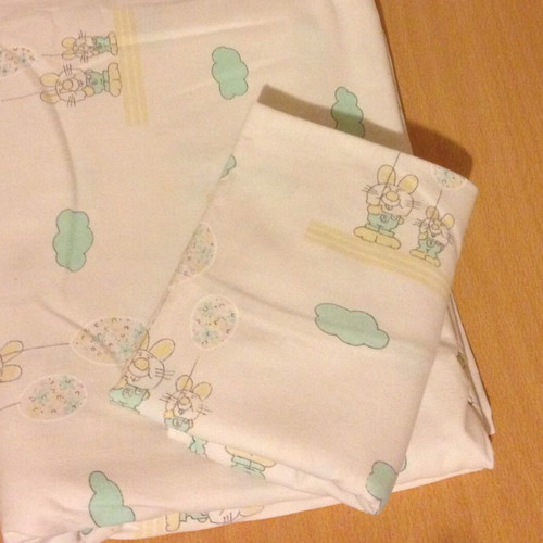 Vintage children's duvet cover and pillowcase set used