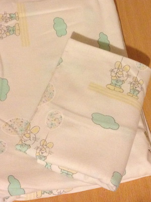 Vintage children's duvet cover and pillowcase set used