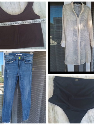 Πακέτο ρούχων extra small για petite κοπέλα, σαν καινούργιο, με τοπάκι, καφτάνι, τζιν, μαγιώ