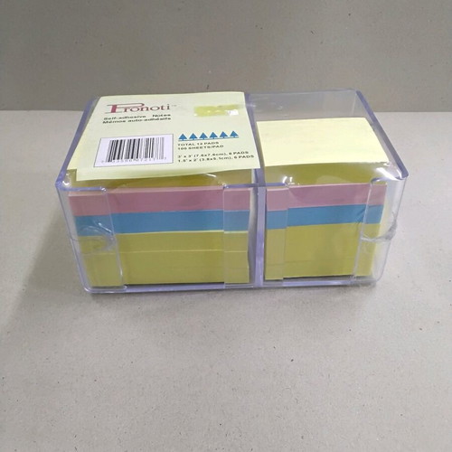 Acrylic holder for post-it notes 2 sizes with pencil holder new
