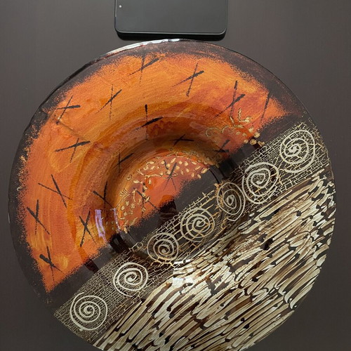 Decorative Platter Boho Ethnic Art like new, 43cm