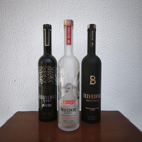 Belvedere vodka set, limited edition collectible bottles
