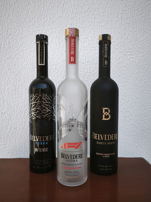 Belvedere vodka set, limited edition collectible bottles