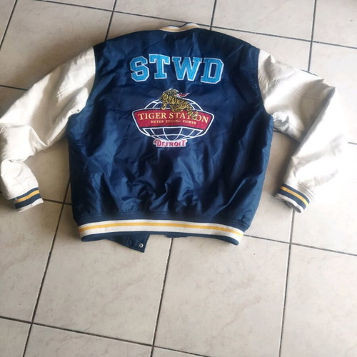 Pull & Bear STWD Navy varsity bomber jacket size L like new