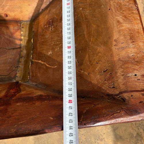 Vintage wooden clothes trough used from single tree trunk