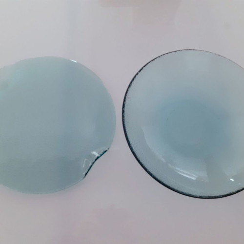 Serving platter and tart dish set large size new, blue-green
