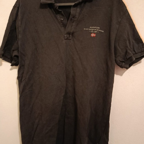 Napapijri Geographic men's polo shirts used, size Large, khaki and dark blue
