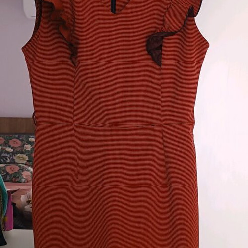 Vintage red fitted dress like new, petit check pattern