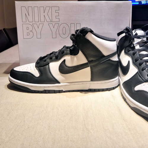Nike Panda Dunks High Nike By You new, size 45, black and white
