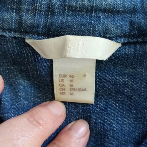 Denim blue shirt H&M size XXL with large fit, like new