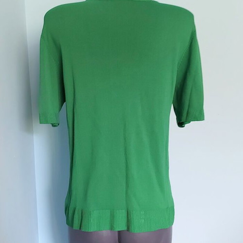 Green silk tunic blouse with flowers