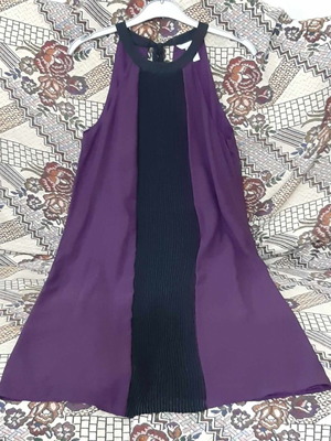 Cocktail dress H&M new, small, purple and black with back tie