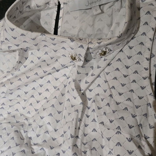 Junona sleeveless tunic with Armani print like new, white