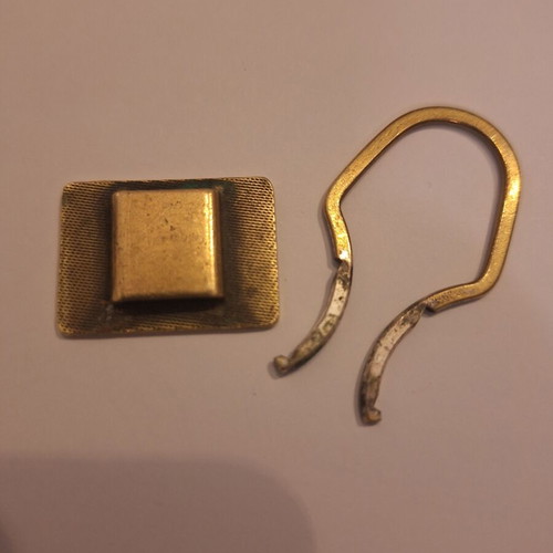 Vintage Olympic Airways keychain used, bronze