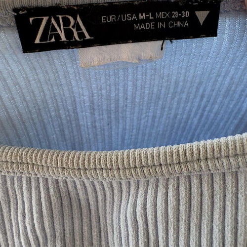 Zara seamless ribbed crop top, blue and purple