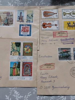 4 fdc ταξιδεμένοι απο ανατ. γερμανία(ddr)