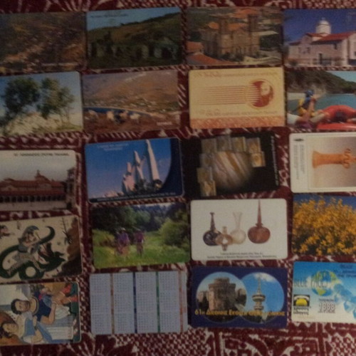 Phone cards used, pack of 20 pieces