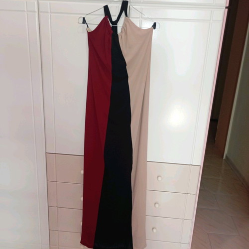 Maxi off-shoulder dress Le Vertige new, red, beige and black