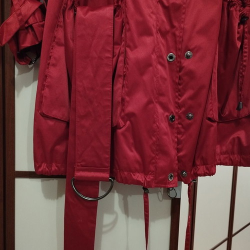 Zara coat used red thick satin with belt