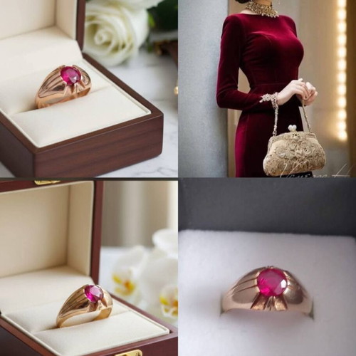 Vintage 14K gold ring with ruby used